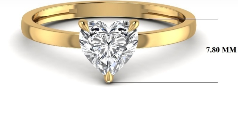 Heart shaped 1.250 Carat Gold ring wrinz005 Heart shaped 1.250 Carat Gold ring wrinz005