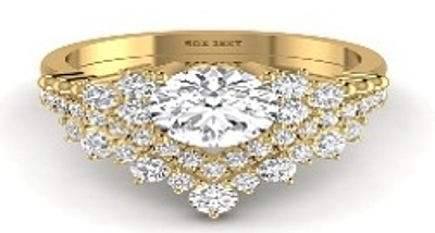 3.33 Carat Gold ring and band Combo wrinz009