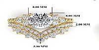 3.33 Carat Gold ring and band Combo wrinz009 3.33 Carat Gold ring and band Combo wrinz009