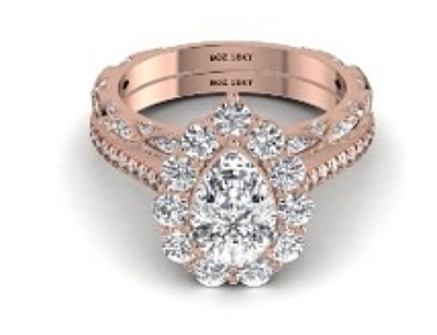 4.43 Carat Gold ring and band Combo wrinz011