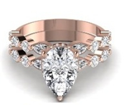 4.60 Carat Gold ring and band Combo wrinz012