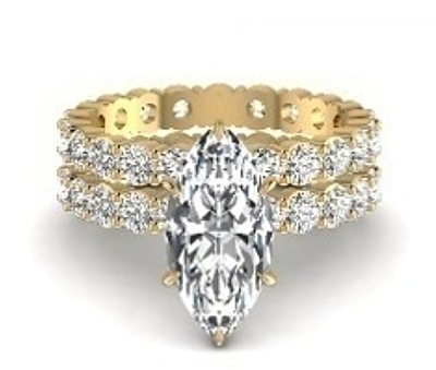 6.89 Carat Gold ring and band Combo wrinz013